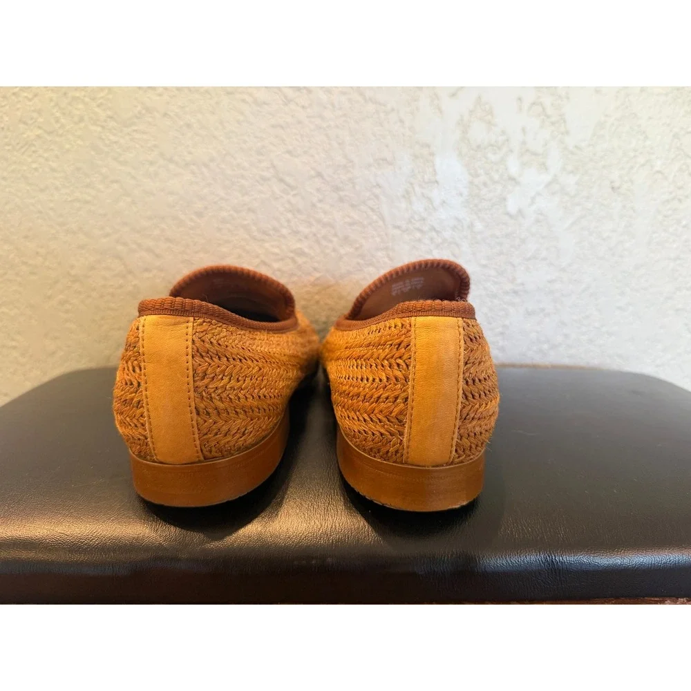 Aldo Mens Woven Raffia Style Loafers Tan Chevron Slip On Shoes Size 9 EUR 42